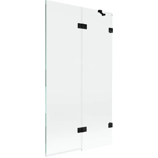MEXEN/S Lunar vanová zástěna 2-křídlová pravá 100 x 150, transparent, černá 897-100-100-70-00-P