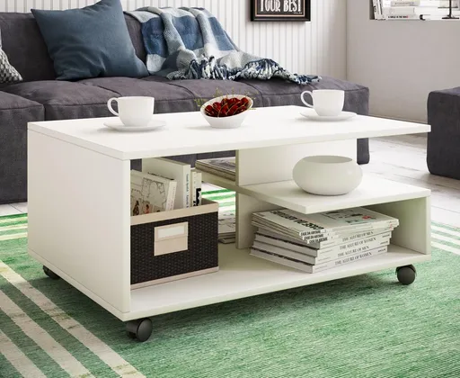 VCM Konferenční stolek Stango, bílý