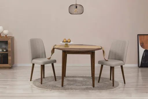 Jídelní set s rozkládacím stolem a židlemi (3 kusy) Vina 1005 3 - White, Cream