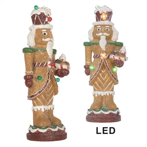 Perníkový LED Louskáček Gingerbread Nutcracker - 13*10*31 cm / 3*AAA Clayre & Eef