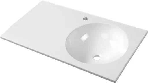 SAPHO JUNO umyvadlo, litý mramor, 80x47cm, pravé, bílá JU081