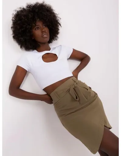 Dámská sukně mini asymetrická ELY khaki