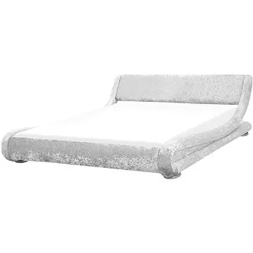 BELIANI stříbrná sametová 180 × 200 cm AVIGNON (beliani_147438)