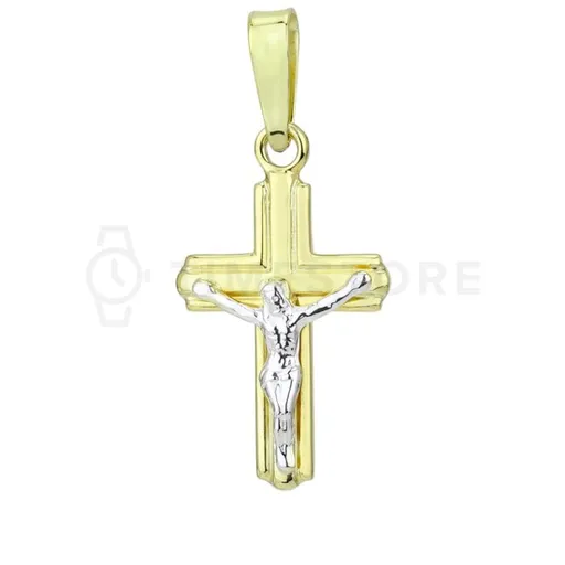 Stříbrný přívěsek zlaté barvy ve tvaru kříže TS-PE-0014