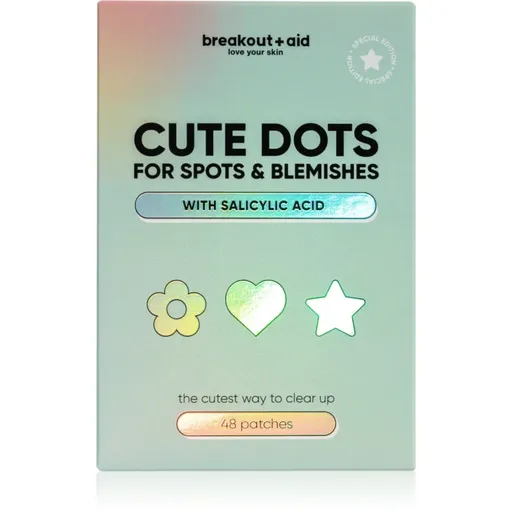 breakout + aid Cute Dots For Spots and Blemishes lokální péče proti akné s kyselinou salicylovou 48 ks