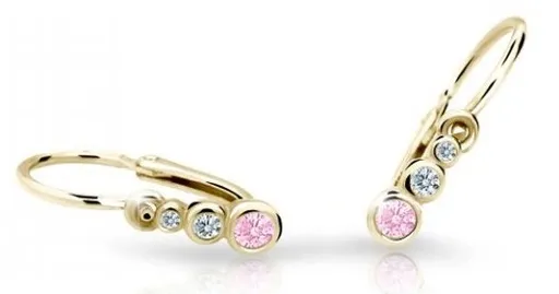 Cutie Jewellery Zlaté dětské náušnice C2255-10-X-1 růžová