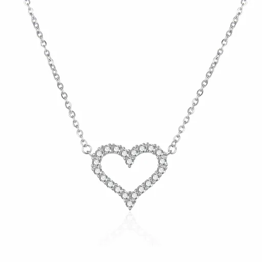 Agato Romantický stříbrný náhrdelník se srdcem AGT-N036W