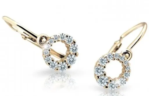 Cutie Diamonds Třpytivé dětské náušnice ze žlutého zlata s brilianty DC2154-10-00-X-1