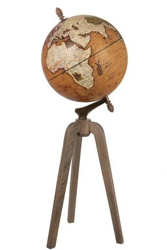 Dekorace glóbus na dřevěné trojnožce Rustic - Ø40*101cm J-Line by Jolipa