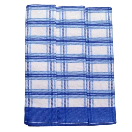Polášek Károvaná utěrka Egypt - 3 ks - č. 18 | Modrá / bílá