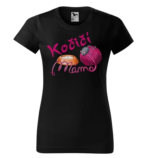 Tričko Kočičí máma (Velikost: 2XL, Barva trička: Černá)
