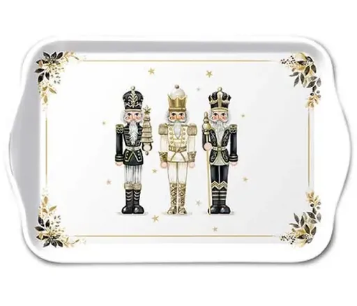 Bílý melaminový tácek s Louskáčky Royal Nutcrackers - 13*21 cm Ostatní