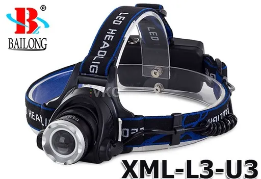 AKU čelovka Bailong BL-6699, led typu CREE XML + dobíjecí set