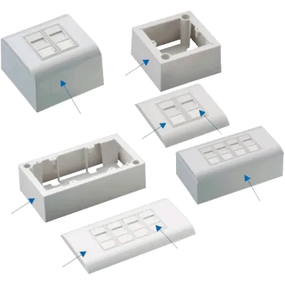 DATACOM Modul.dat.zásuvka STP CAT5E 4xRJ45 na i pod omítku