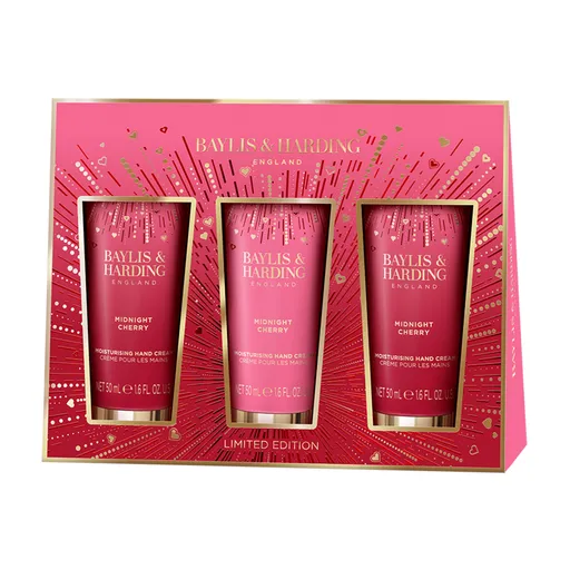 Baylis & Harding Sada krémů na ruce Midnight Cherry 3x50 ml