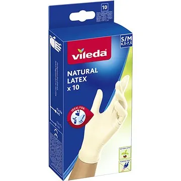 VILEDA Natural Latex rukavice S/M 10 ks (4023103093072)