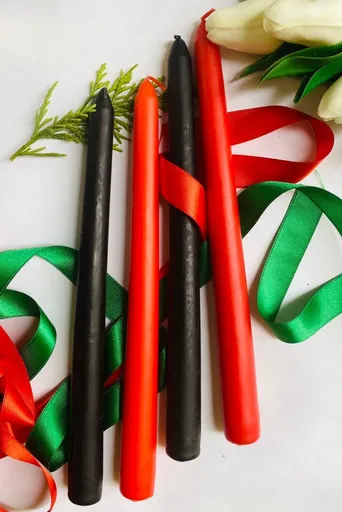Candle Set (4 Pieces) Premium Christmas 4 - Black, Red