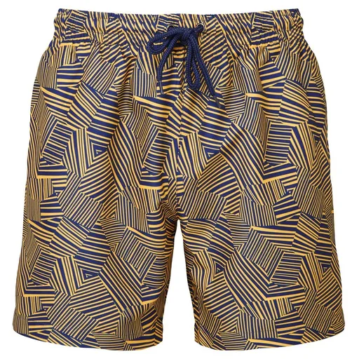 WOMBAT® Pánské koupací šortky - Tmavě modrá / hořčicová | L