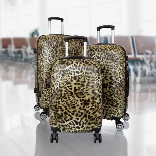 PM Euro-Trading Cestovní kufry Leopard, sada 3 ks