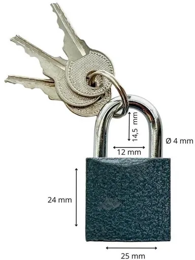Zámek visací ocelový, 25 mm (123225)