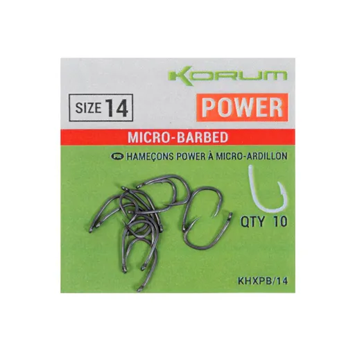 Korum Háčky Xpert Power Hooks 10ks - vel.14,Korum Háčky Xpert Power Hooks 10ks - vel.14
