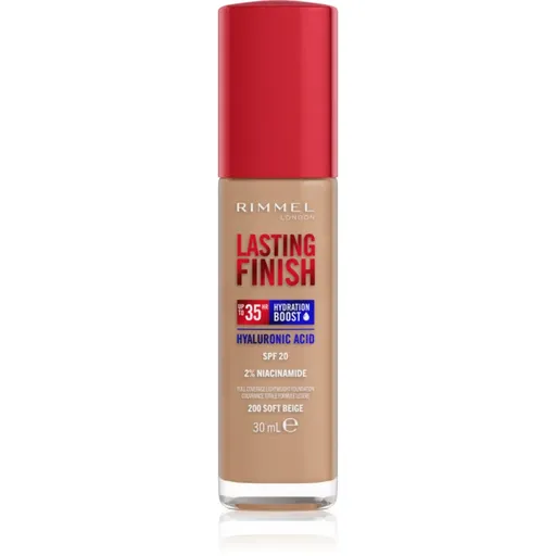 Rimmel Lasting Finish 35H Hydration Boost hydratační make-up SPF 20 odstín 200 Soft Beige 30 ml