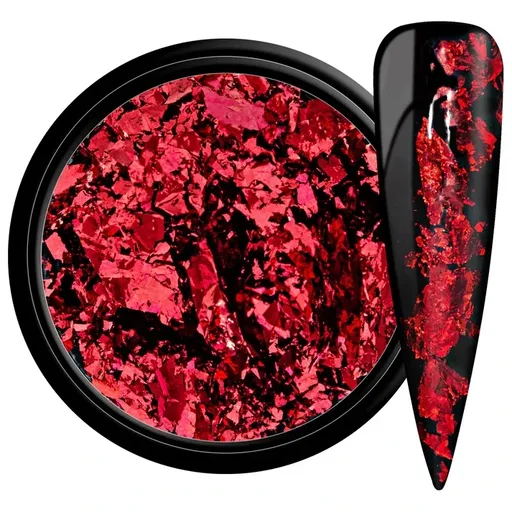 Zdobící vločky - Foil Flakes Red