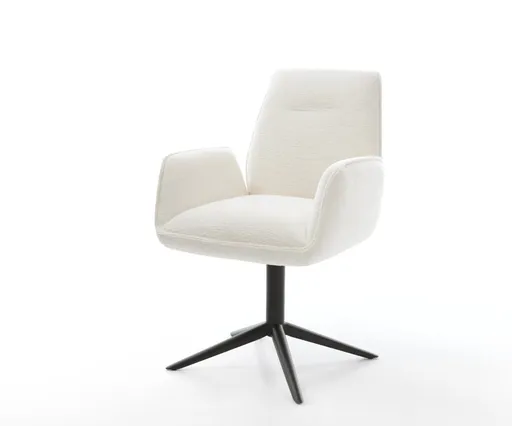 Jídelní židle Zoa-Flex bouclé měkký béžová černá křížová podnož