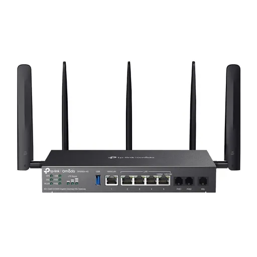 TP-Link DR3650v-4G OMADA ADSL/VDSL/4GLTE gateway (AX3000, 2xFXS, 1xDSL, 2, 4GHz/5GHz, 1xGbELAN/WAN, 4xGbE, 1xUSB3.0, 2xnanoSIM)