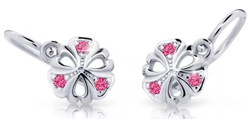 Cutie Jewellery Dětské náušnice z bílého zlata C2230-10-X-2 fuchsiová