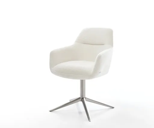 Jídelní židle Pejo-Flex bouclé měkký béžová podnož křížová