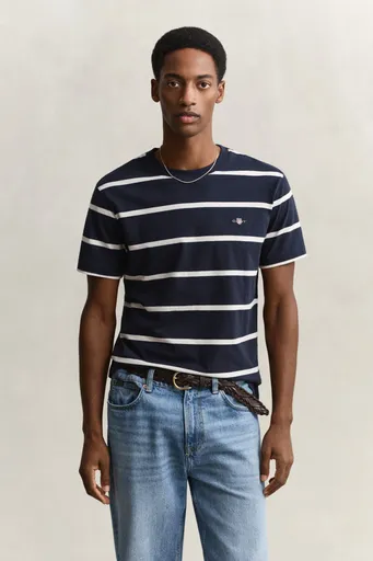 TRIČKO GANT STRIPED SS TSHIRT EVENING BLUE