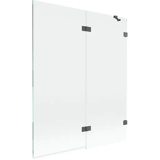 MEXEN/S Lunar vanová zástěna 2-křídlová pravá 140 x 150, transparent, grafit kartáčovaná 897-140-100-66-00-P