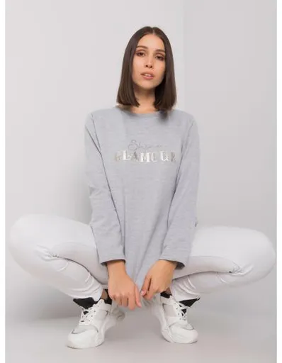 Dámská tunika s kapsami plus size ALEXIAH šedá