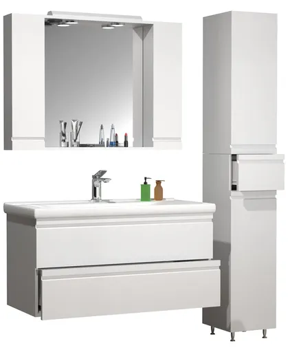 VCM 4dílná umyvadlová skříňka Silora XL, bílá