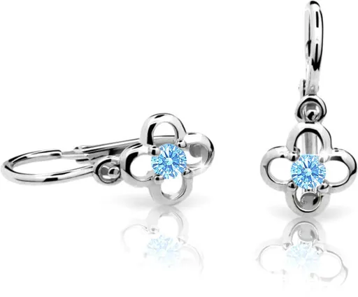 Cutie Jewellery Dětské náušnice z bílého zlata C1944-10-X-2 světle modrá