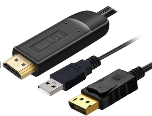 PremiumCord Kabel HDMI 2.0 na DisplayPort 1.2 pro rozlišení 4K@60Hz, 2m