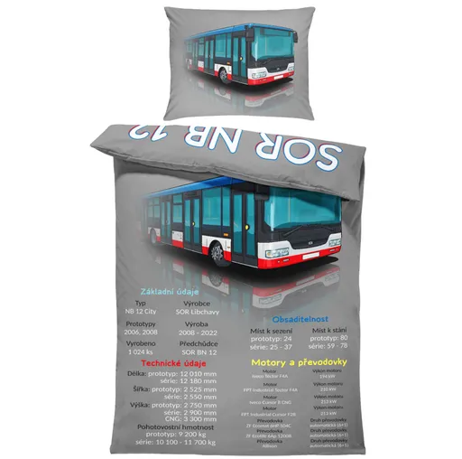 Povlečení SOR NB 12 (Rozměr : 1x140/220 + 1x90/70)