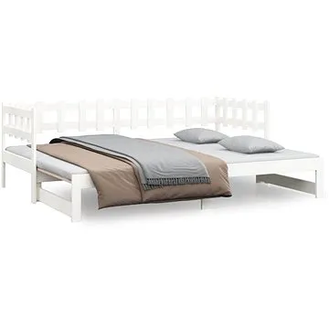 Výsuvná postel bílá 2× (90 × 190) cm masivní borovice, 820777 (820777)