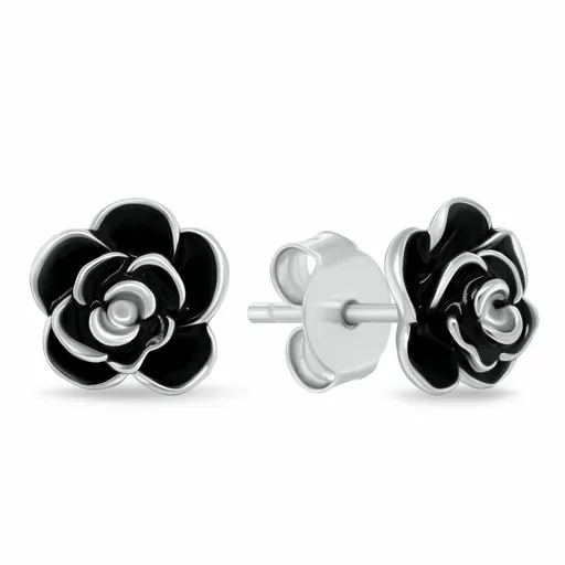 Brilio Silver Stříbrné náušnice Černá růže EA1240WBC