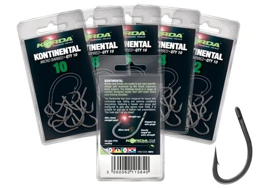 Korda Háčky Kontinental 10ks - vel. 10,Korda Háčky Kontinental 10ks - vel. 10