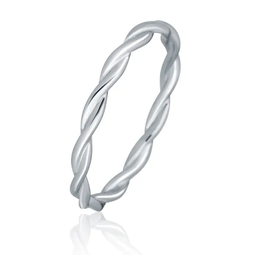 JVD Jemný kroucený prsten ze stříbra SVLR1239X6100 58 mm