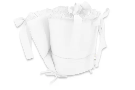 Baby Nellys Mantinel s volánkem do postýlky 120 x 60 cm, 180cm Royal - bílý, Baby Nellys