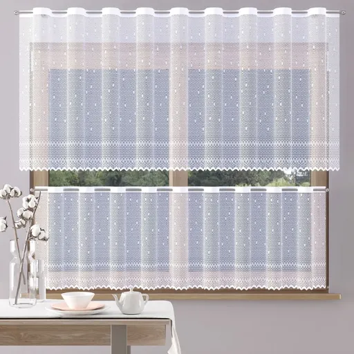 Záclona žakárová, Christina vitrážka metráž, bílá 50 cm