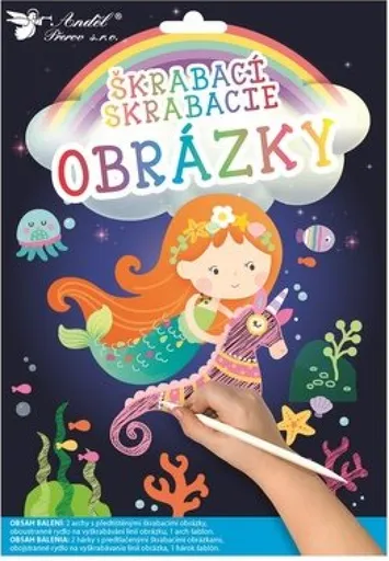 Vyškrabávací obrázky - Mořská panna 16,5 x 21 cm (2 ks)