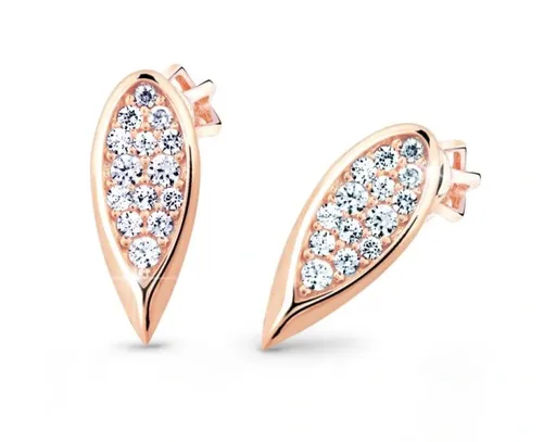 Cutie Jewellery Okouzlující náušnice z růžového zlata se zirkony Z3063-30-10-X-4