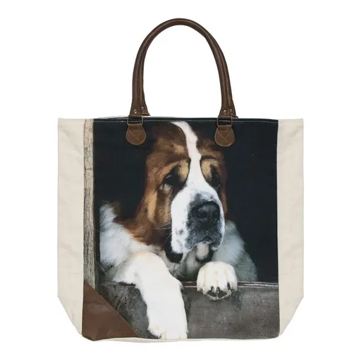Plátěný shopper s bernardýnem sv. Bernard - 40*12*44cm Mars & More