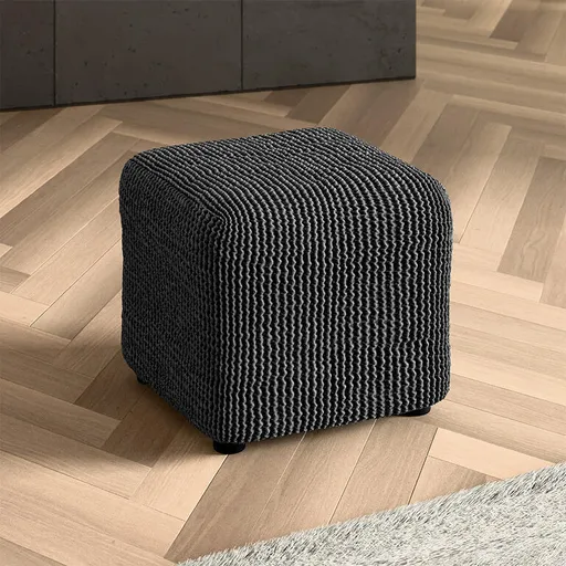 Bielastické potahy COSTINA antracit taburet (40 x 40 x 40 cm)