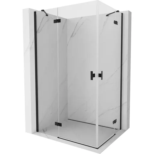 MEXEN/S Mist H Duo sprchový kout dveře křídlové 75 x 70, transparent, černá 8A5-075L-070P-70-00