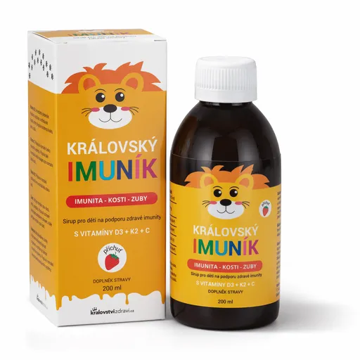 Království zdraví Královský Imuník - dětský sirup pro zdravou imunitu + (Vit D3 + K2 + C), 200ml